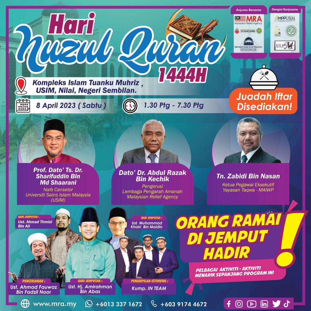 HARI NUZUL AL-QURAN BERSAMA MALAYSIA RELIEF AGENCY – KOMPLEKS ISLAM USIM